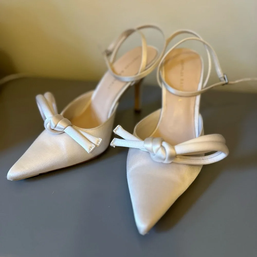 Loeffler Randall bridal Alina Heels with Bow Detail
